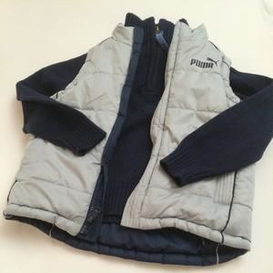 Puma Navy/Grey Boys Puffer Vest-Size 3T